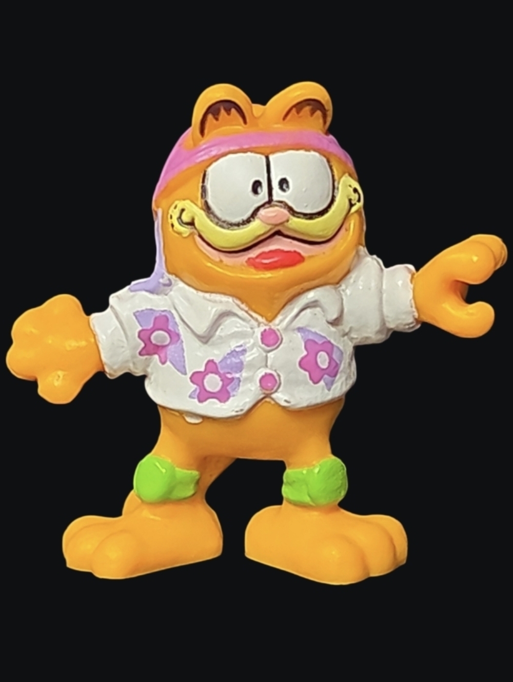 1981 Garfield PVC Collectible Figure - White Floral Shirt